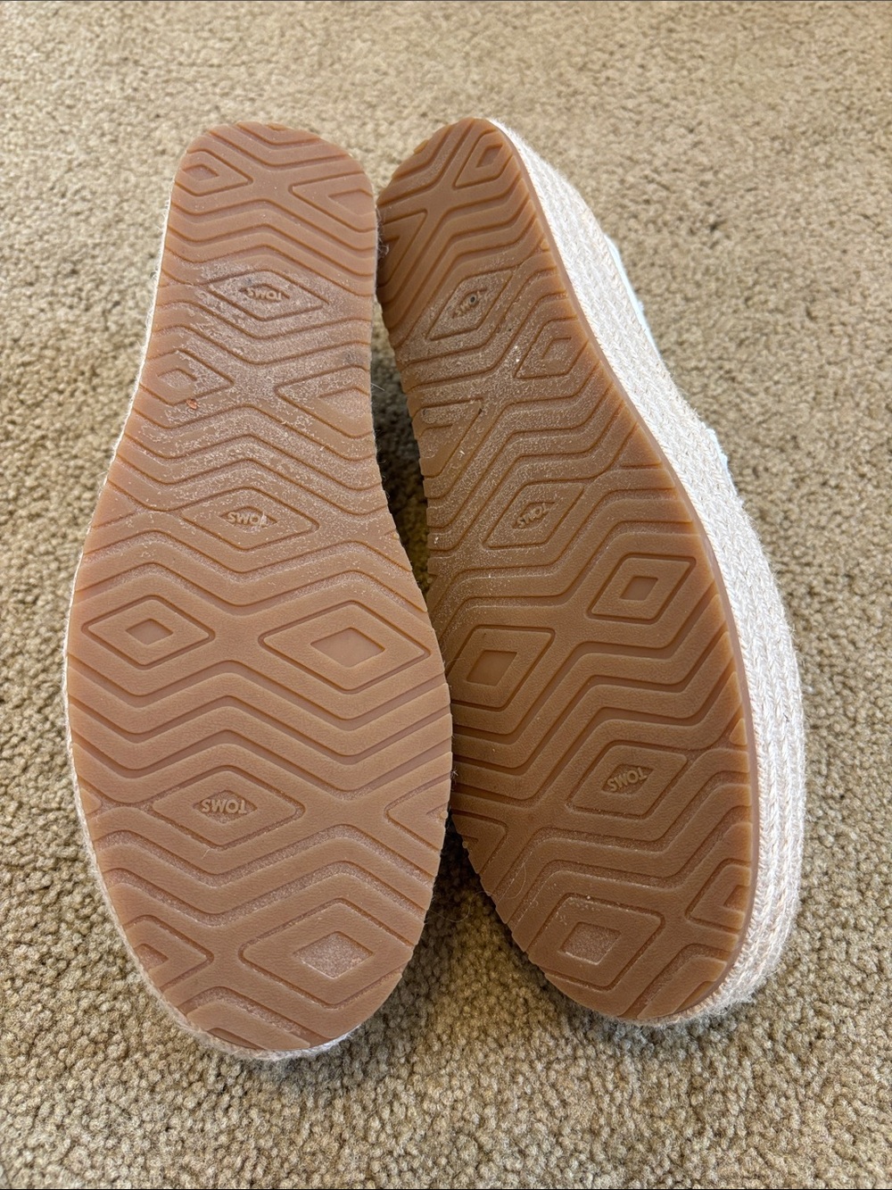 TOMS White Canvas Frayed-Edge Espadrilles - Picture 5 of 5
